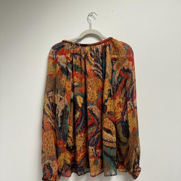 A.L.C Dana Split-Neck Metallic Printed Top NWT!! - Picture 4 of 4